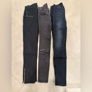 Frame Skinny De Jeanne Stylish Dark Blue and Gray Skinny Jeans Set 25
